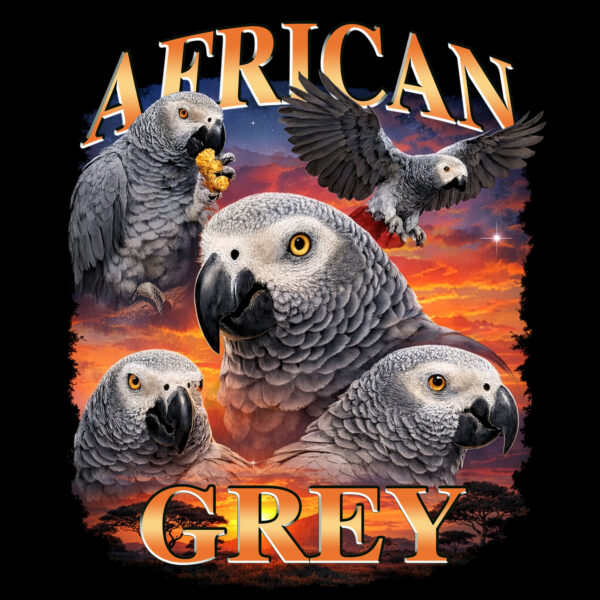 90s Retro African Grey Parrot