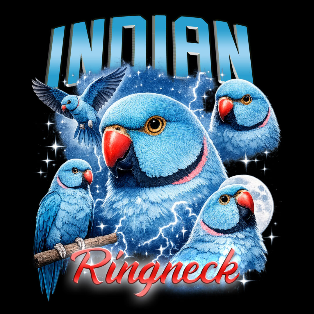 90s Retro Indian Ringneck Parrot