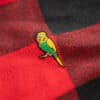 Budgie Collectible Pin on Flannel