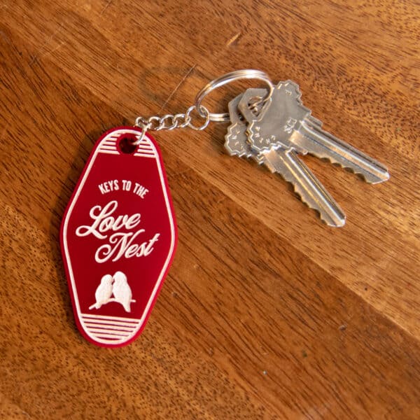Keys to the Love Nest Vintage Motel Keychain