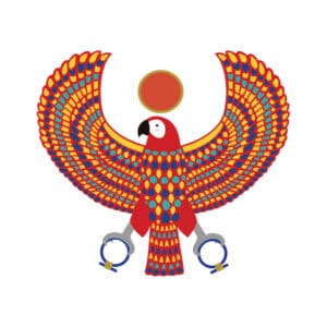 Red Macaw Hieroglyphic