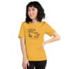 Women’s backyard birder graphic tee with bird illustrations and playful quote, perfect for birdwatching enthusiasts.
